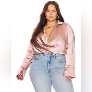NWT ** REMI x REVOLVE Marissa Satin Top Dusty Pink Size 2XL